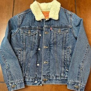 Boys Levi’s Denim Trucker Sherpa Jacket Size Medium